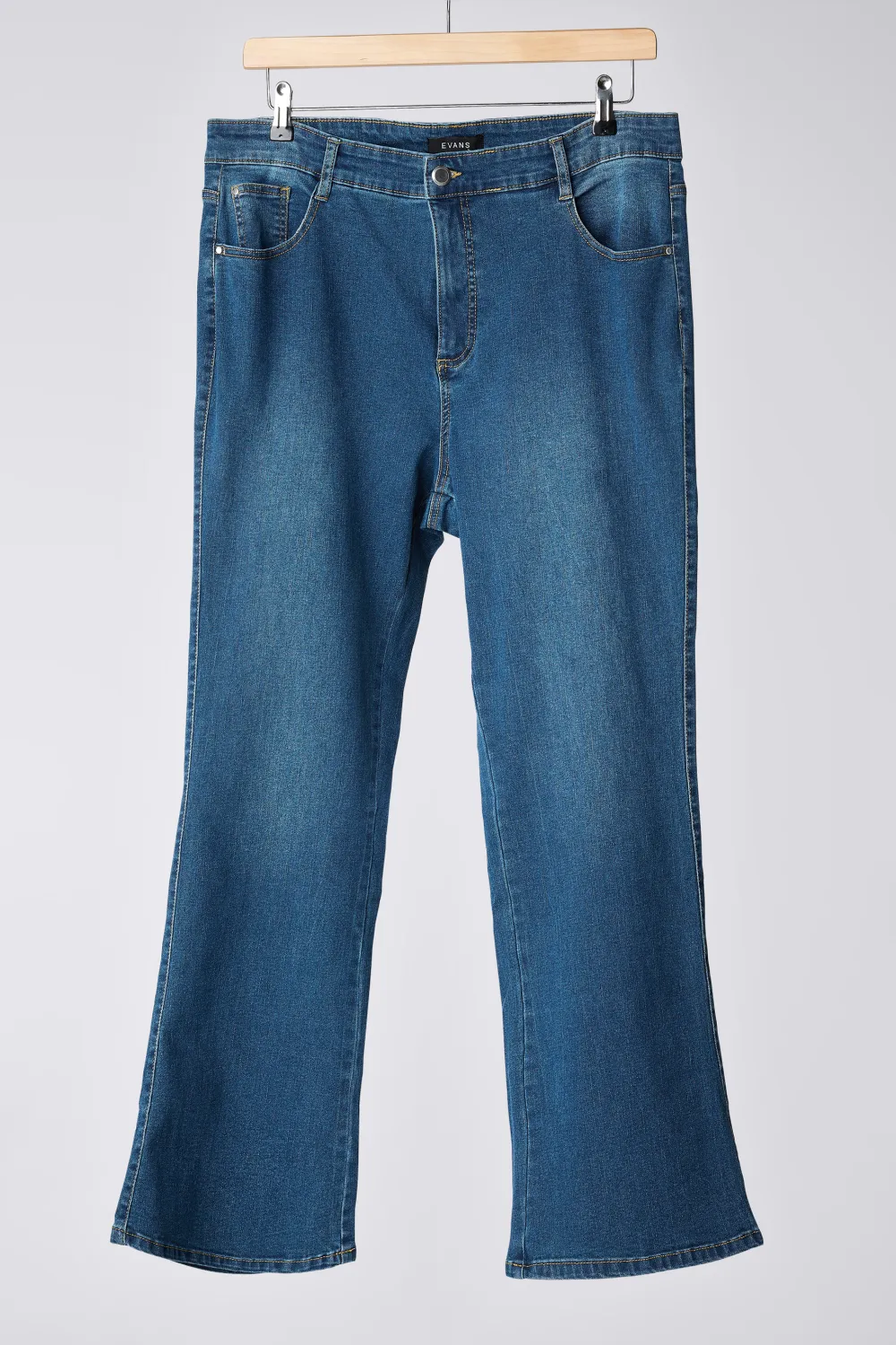 EVANS Curve Fit Blue Mid Wash Bootcut Jeans