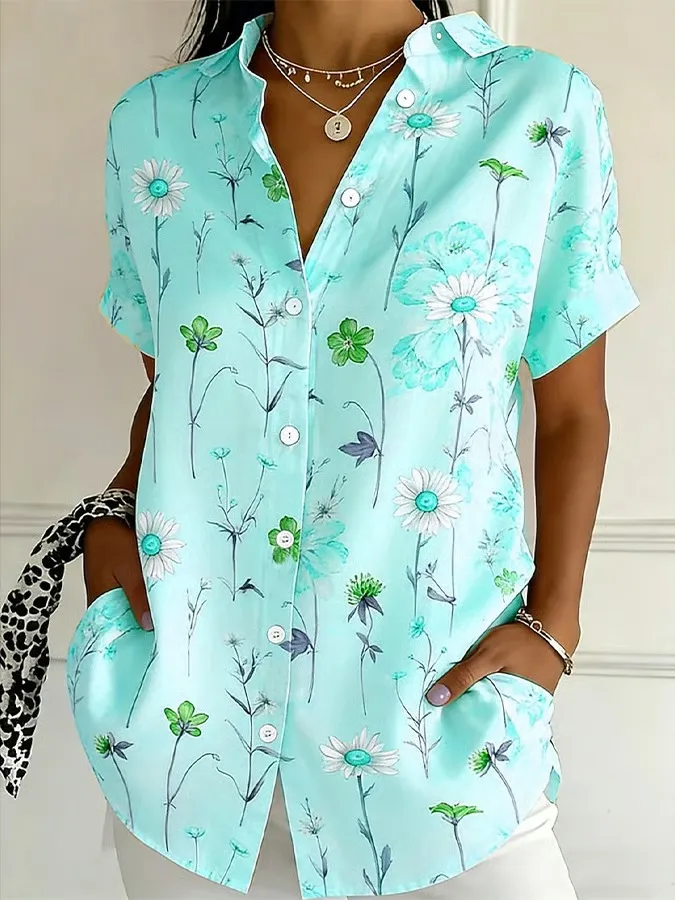 Women's Casual Floral Printed Shirt
