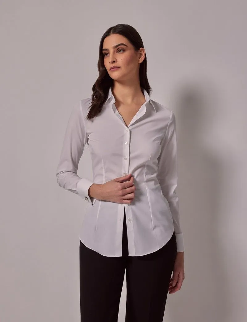 Fitted Cotton Stretch Shirt - Double Cuff