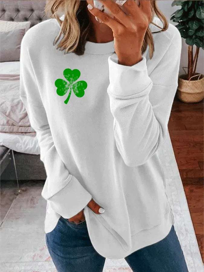 Women's St. Patrick's Day Clover Casual Sweatshirt