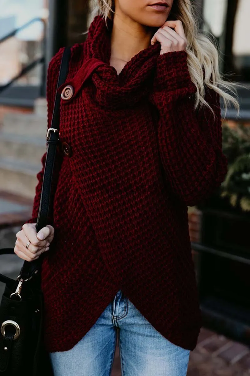 Irregular Winter Shawl Sweater