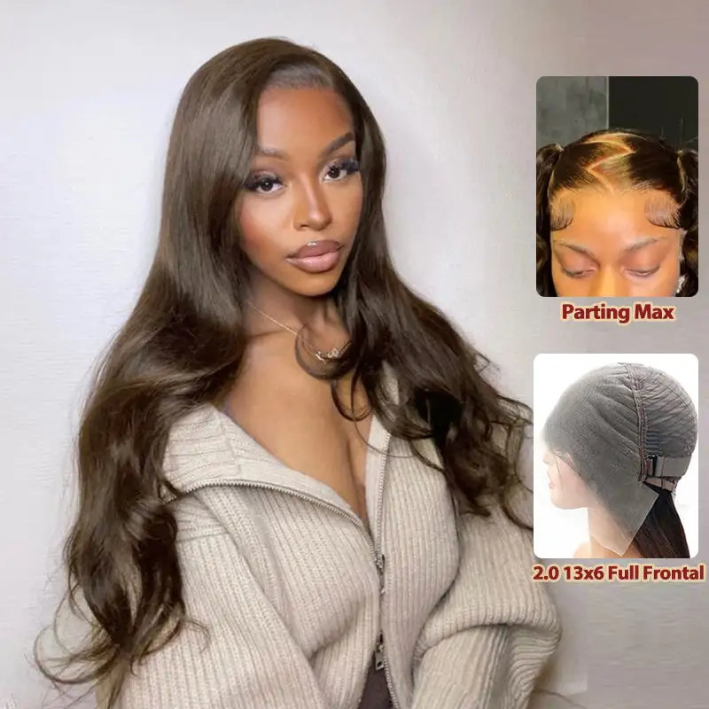 Sale | #2 Dark Brown Body Wave 13x6 FULL Lace Frontal Wig 16