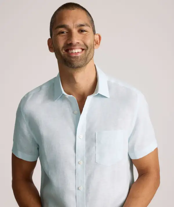 Wrinkle-Resistant Linen Short-Sleeve Cameron Shirt