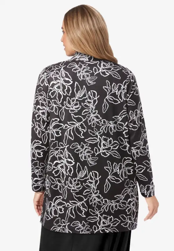 Stretch Knit Open Front Knit Topper