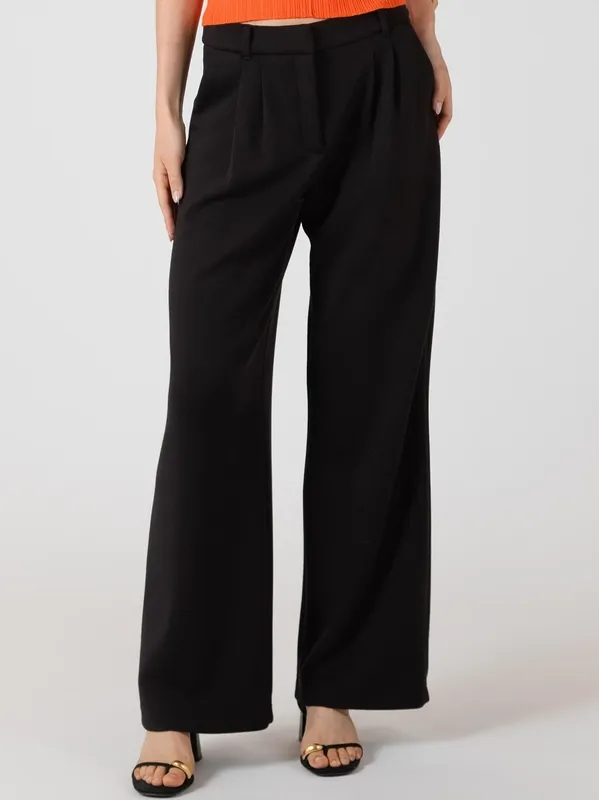 Wide Leg Knit Pull-On Trouser