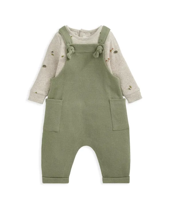 Dungarees & Bodysuit Outfit Set - Green