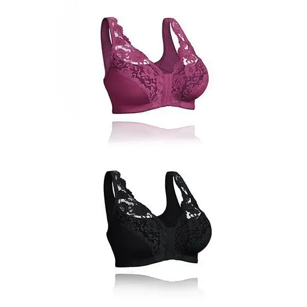 Front hooks, stretch-lace, super-lift, and posture correction