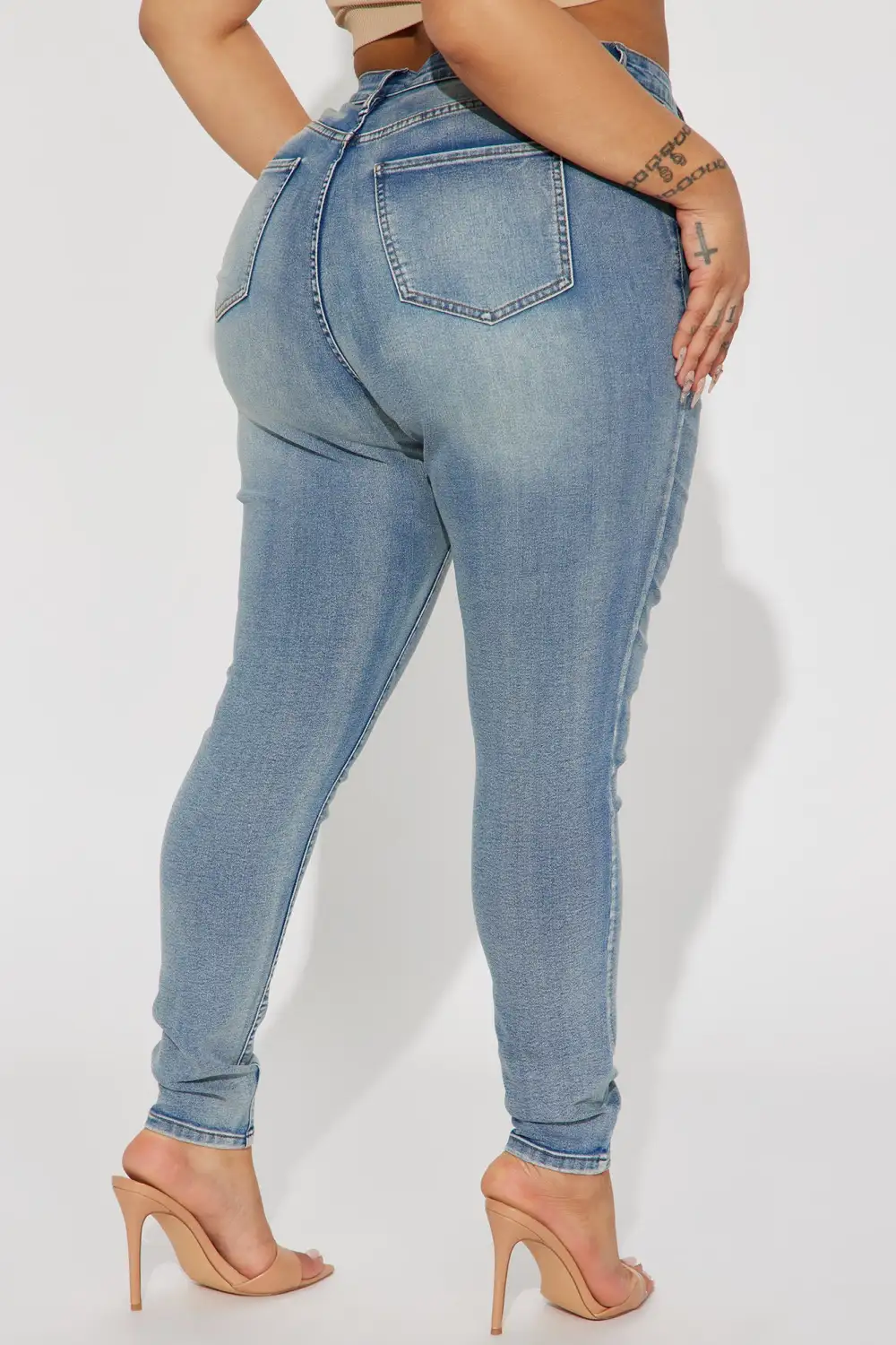 Gemma High Rise Stretch Skinny Jeans - Vintage Wash
