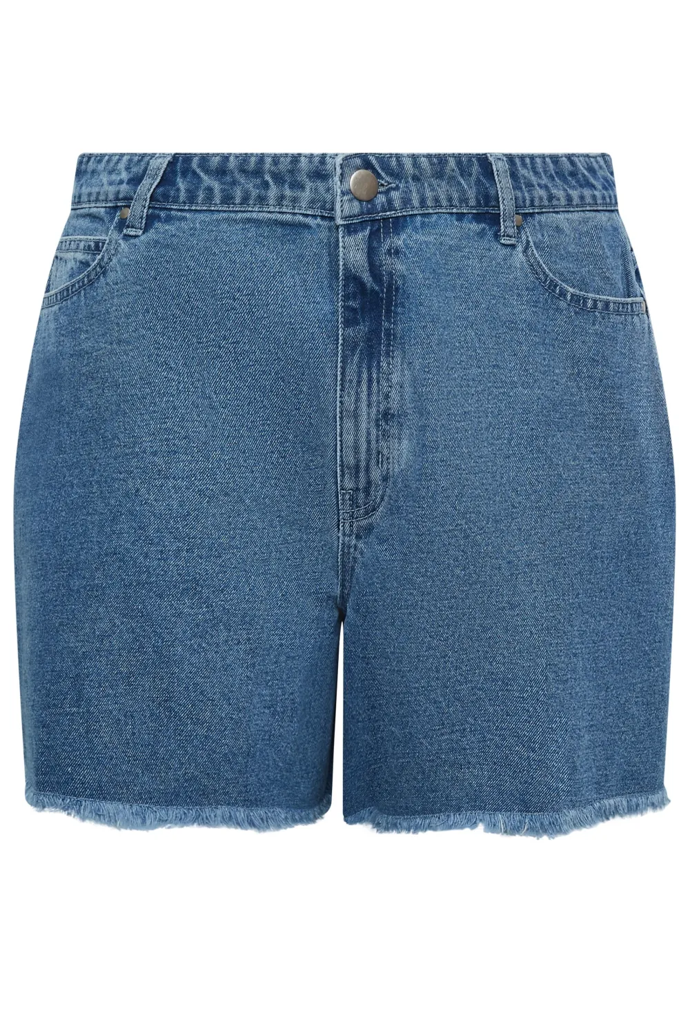 YOURS Curve Mid Blue Floaty Denim Shorts