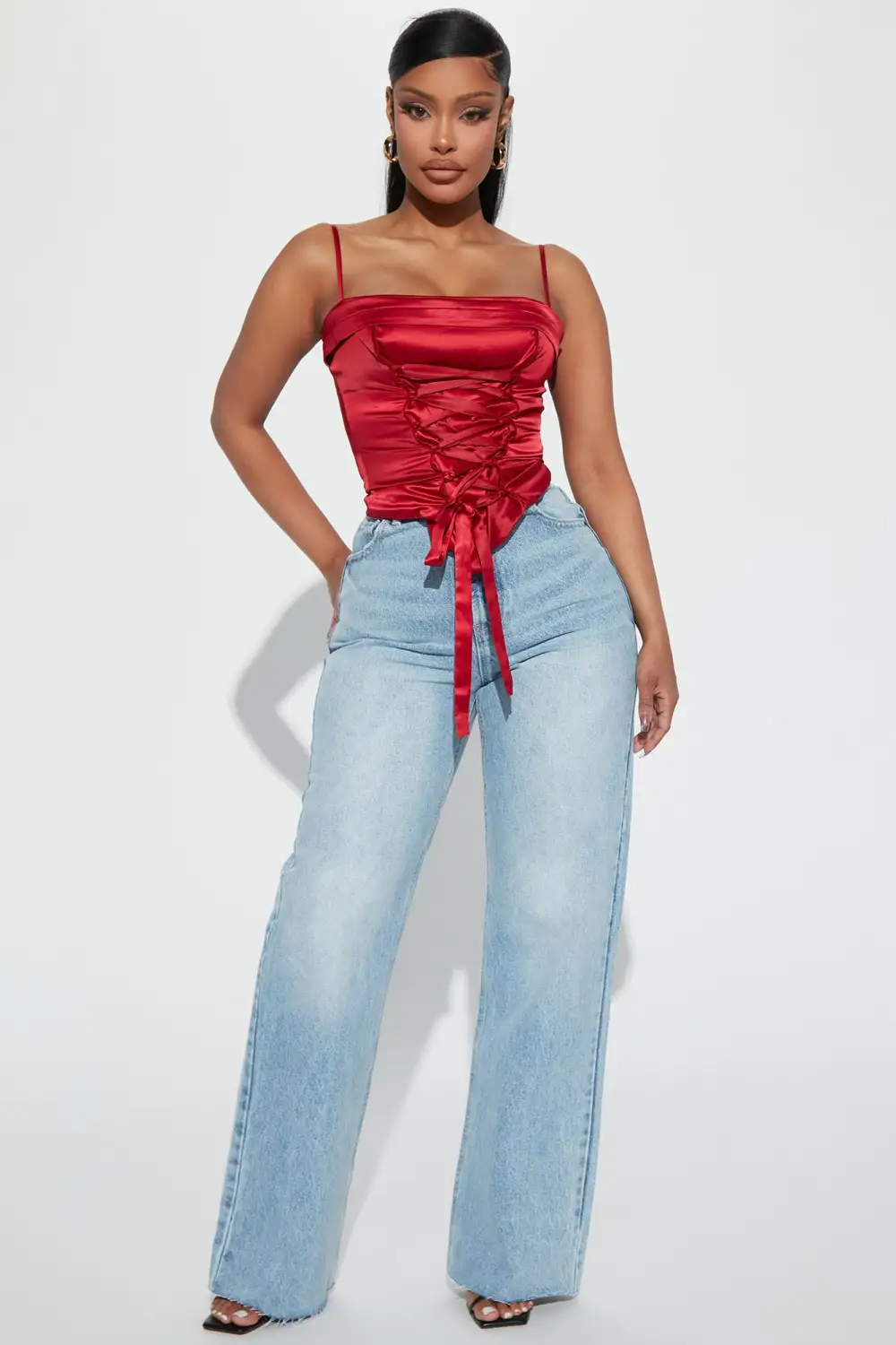 Leylah Corset Top - Red