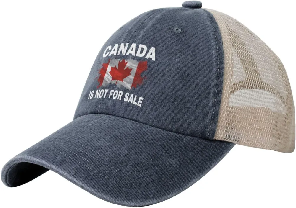 Canada is Not for Sale Hats Denim Mesh Cap
