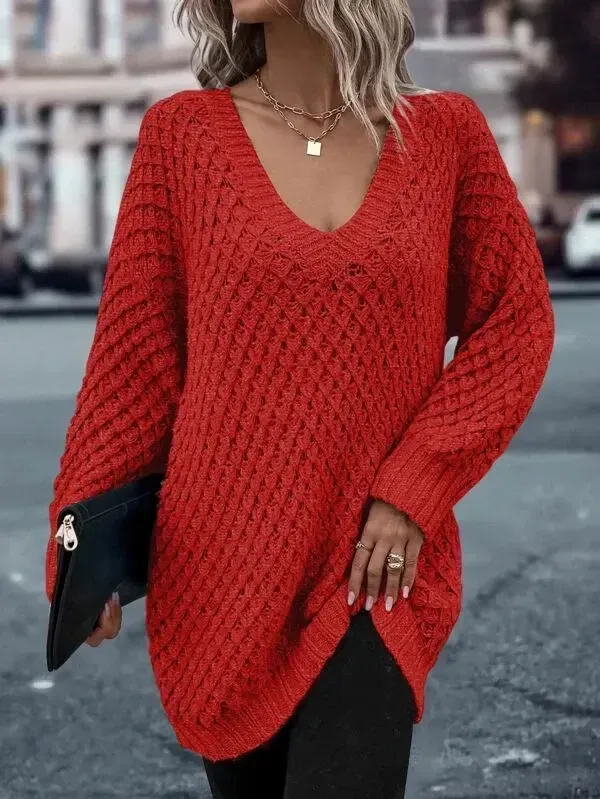 Solid Drop Shoulder Cotton Oversized Sweater