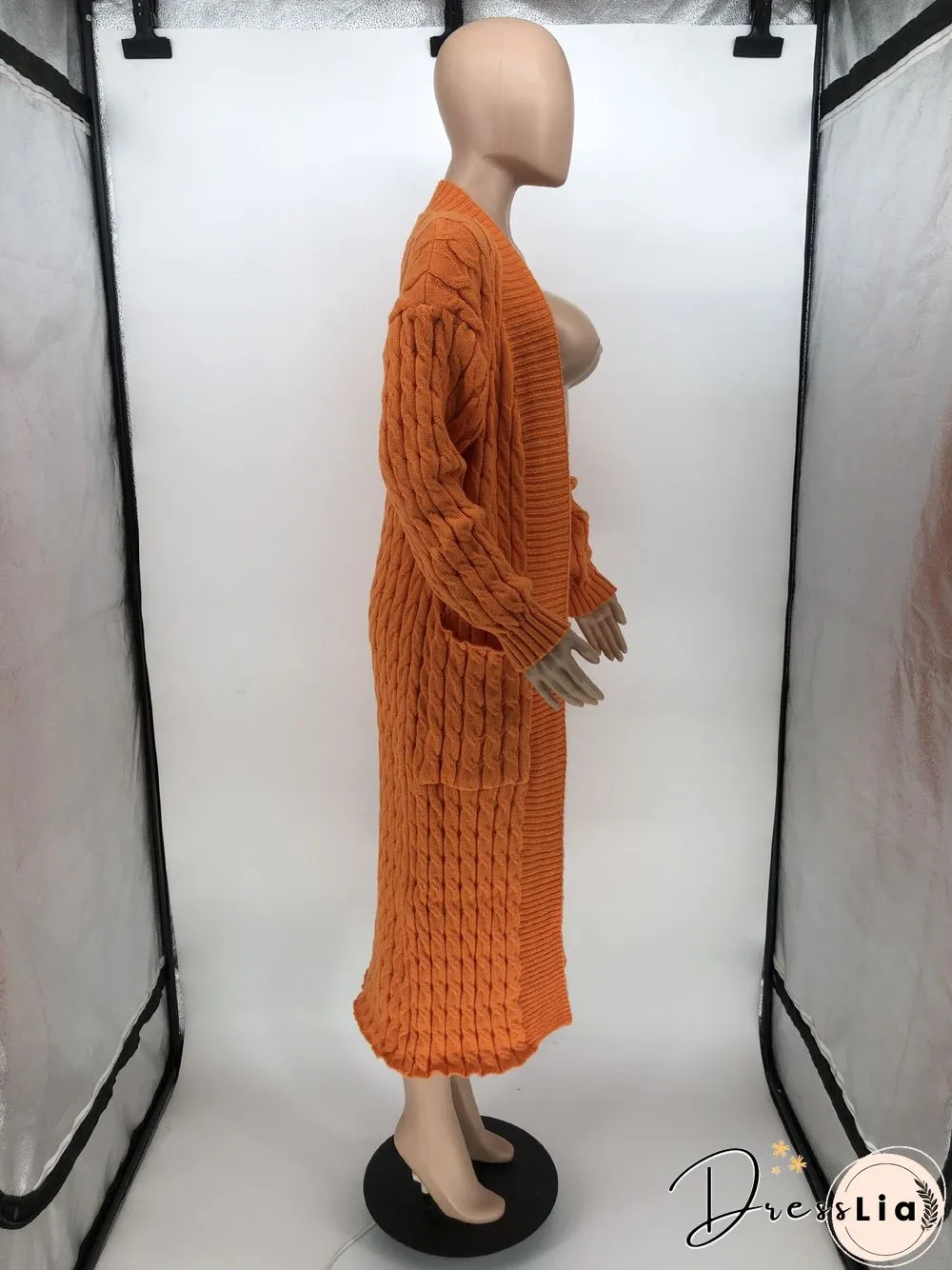 Winter Crochet Loose Long Twist Sweater Cardigan