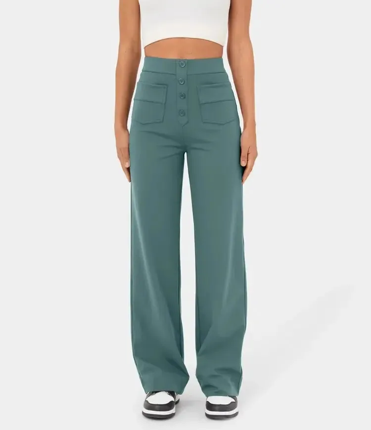 High-waisted, loose-fitting, comfortable, casual straight-leg pants🔥🔥