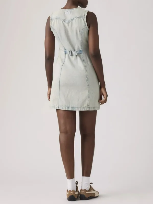Denim Vest Button Mini Dress
