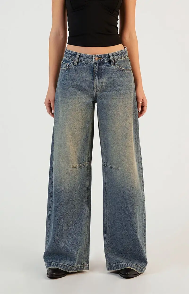 PacSun Remi Dart Baggy Barrel Jeans Dark Indigo