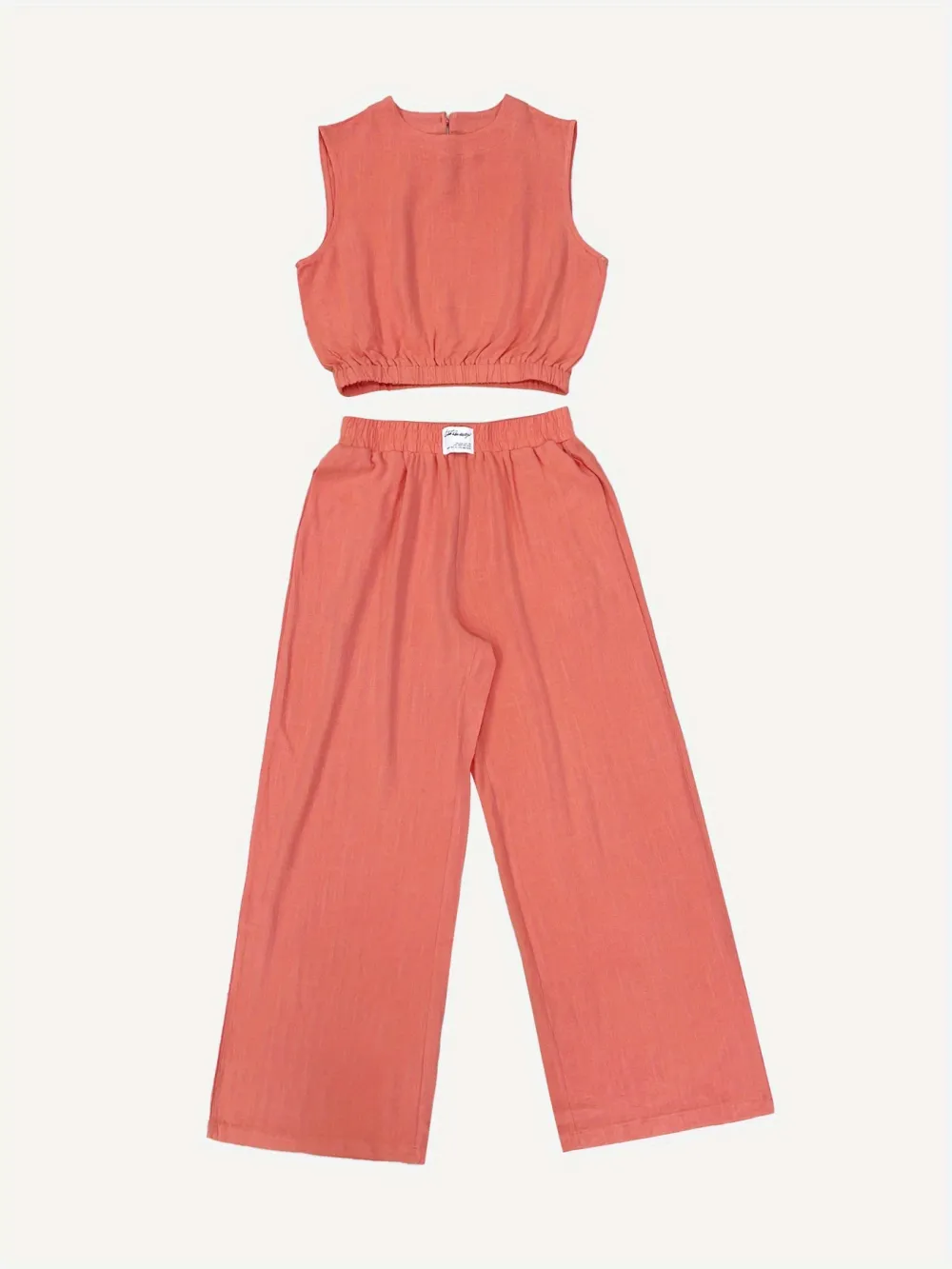 Women's 2-Piece Solid Color Tank Top & Wide Leg Pants Set