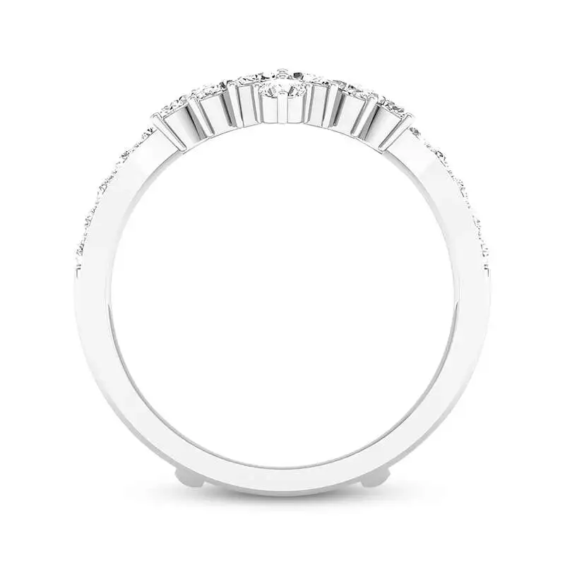 Diamond Enhancer Ring 3/4 ct tw Marquise/Round 14K White Gold