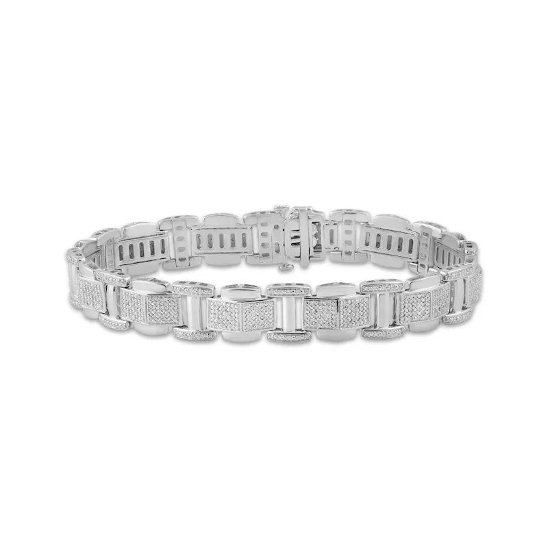 Men's Diamond Bracelet 1 ct tw Sterling Silver 8.5