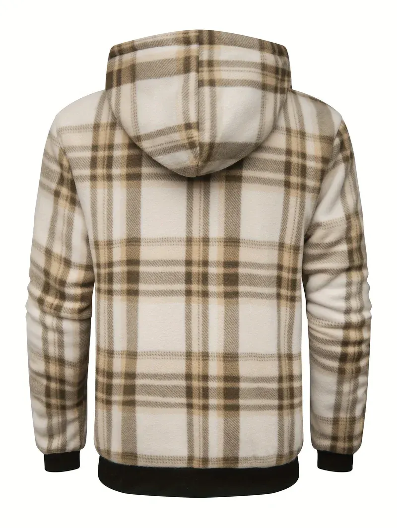 Mens Plaid Flannel Sherpa Lined Fleece Jackets