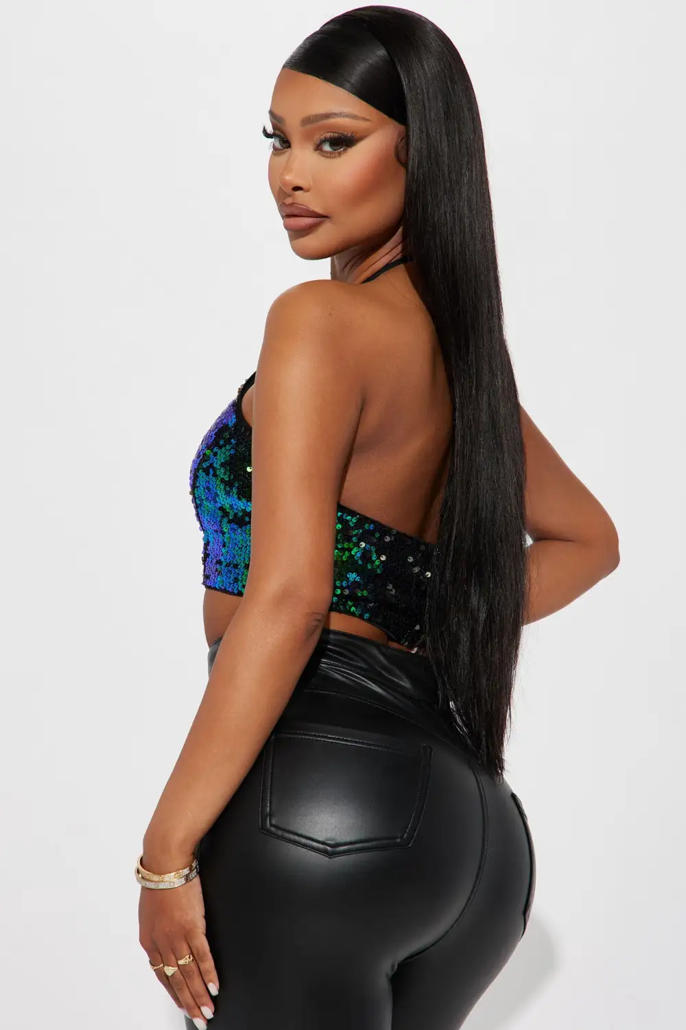 Always The Best Vibes Sequin Top - Black/combo