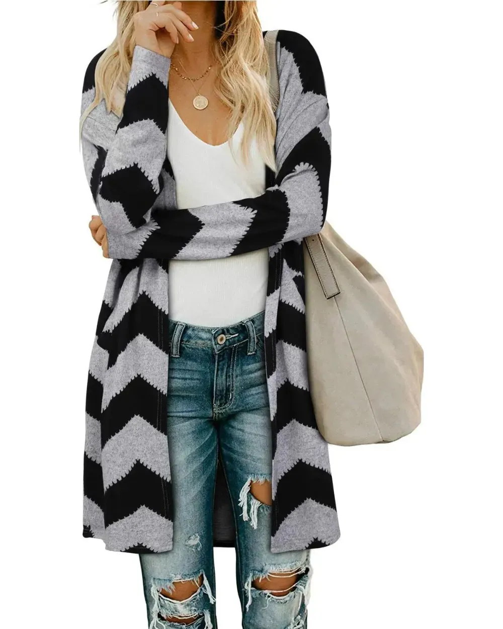 Women's Long Sleeve Lightweight Cardigan with Pockets Jacket