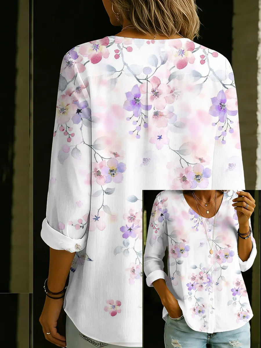 Women's Casual And Comfortable Floral Shirt