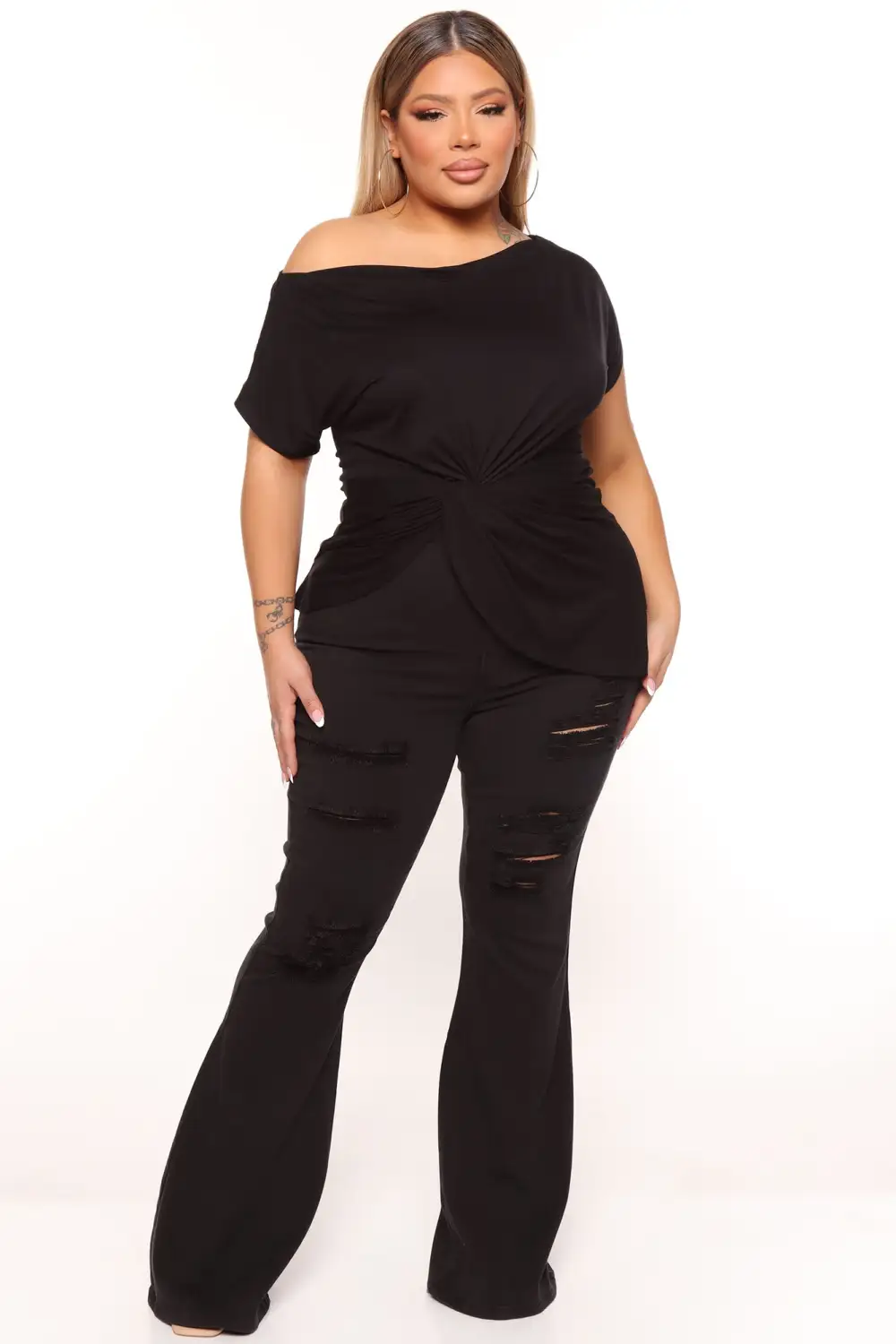 Simply Perfect Off Shoulder Top - Black