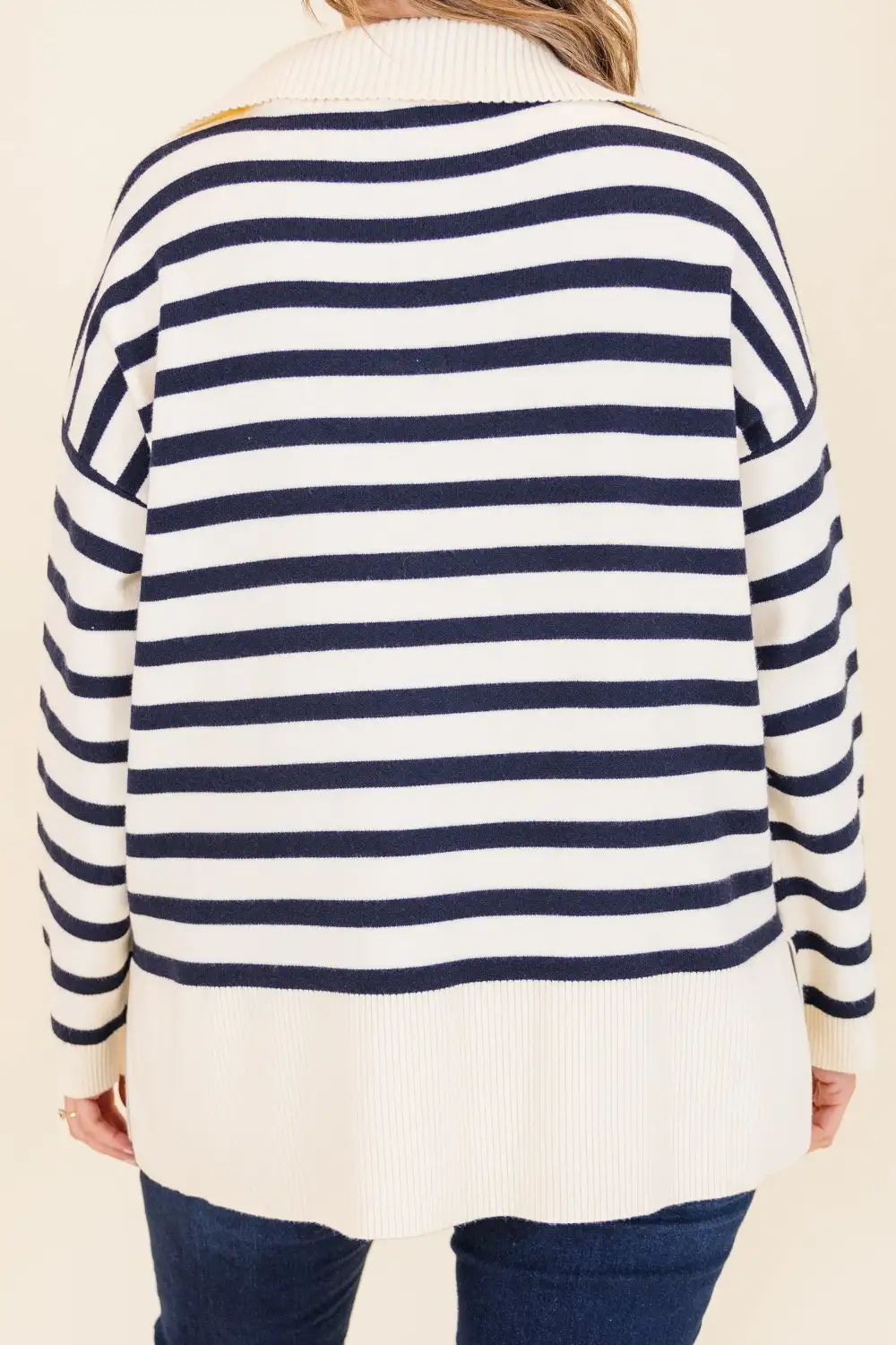 Sweet Stripes Sweater, Taupe