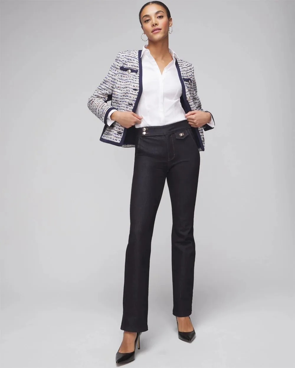 Long Sleeve Seamed Detail Poplin Shirt