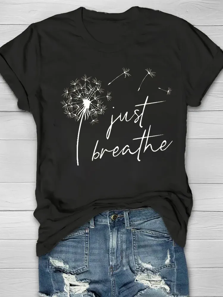 Just Breathe Printed Women's T-shirt