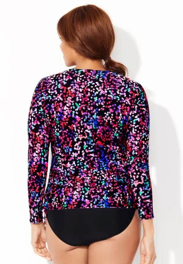 Chlorine Resistant Side-Tie Adjustable Long Sleeve Swim Tee