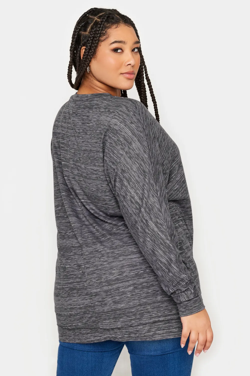 YOURS Curve Charcoal Grey Soft Touch Front Seam Jumper