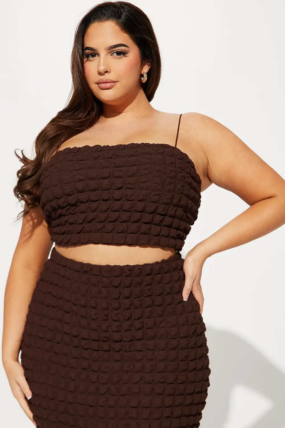 Always Bold Bubble Skirt Set - Brown