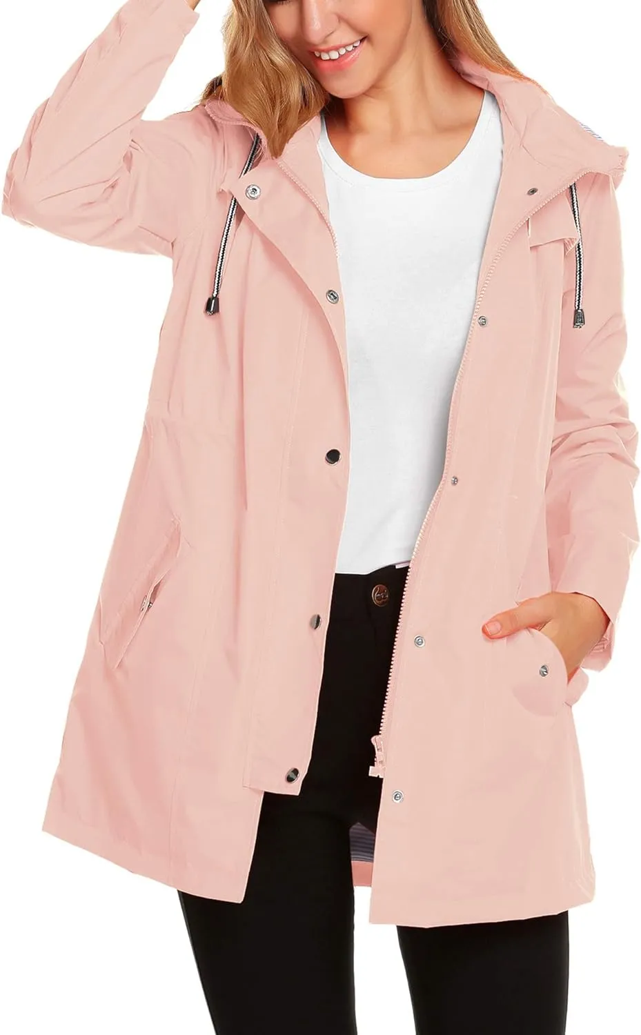 Womens Lightweight Hooded Waterproof Active Outdoor Rain Jacket S-XXL