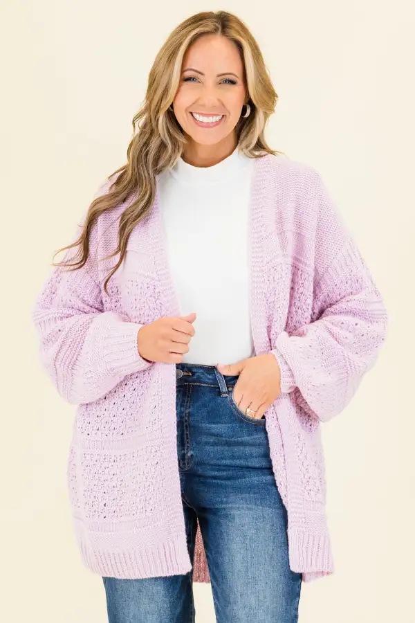 Keepin' Cozy Cardigan, Lavender