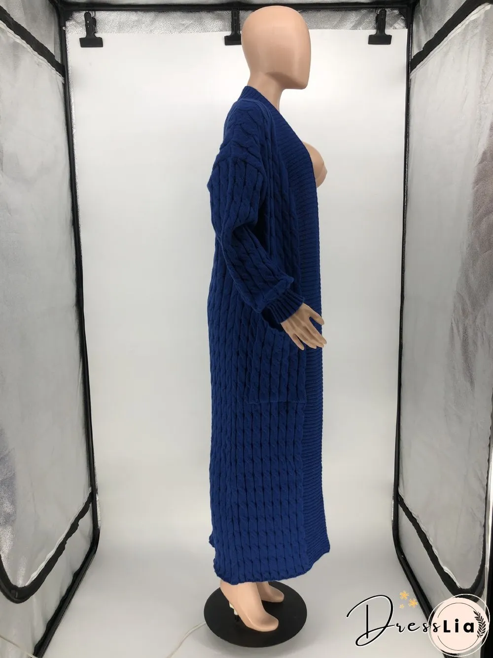 Winter Crochet Loose Long Twist Sweater Cardigan