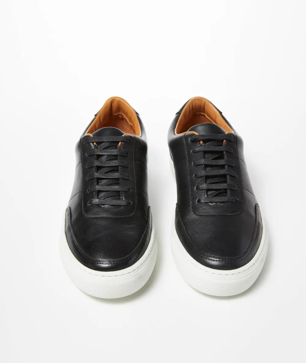 Leather Lace-Up Sneakers