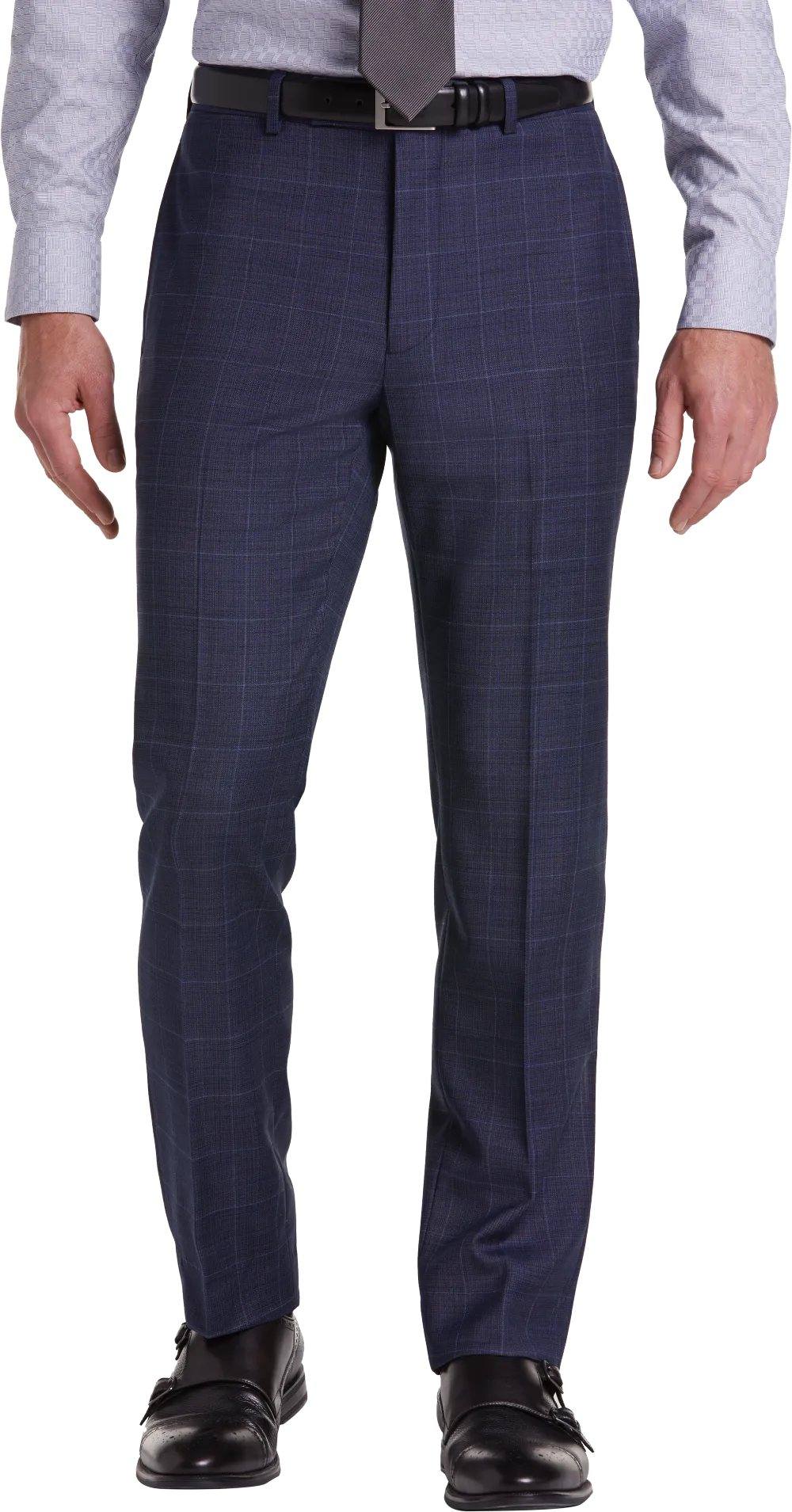 Calvin Klein Slim Fit Wool Blend Windowpane Suit Pants