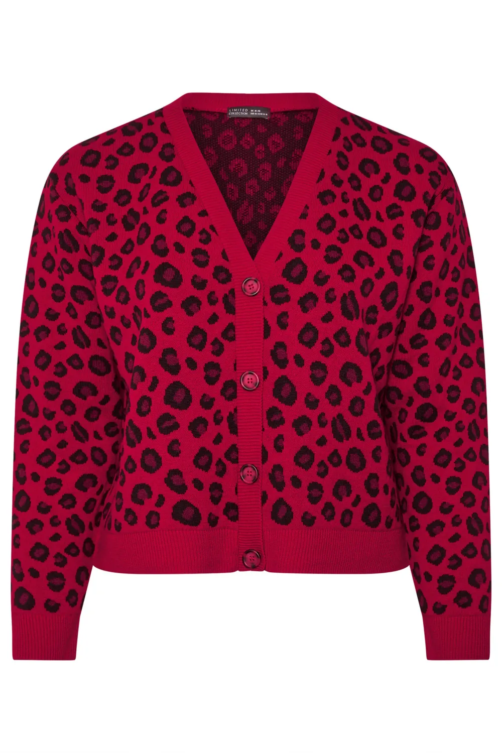 LIMITED COLLECTION Curve Burgundy Red Fairisle Knitted Cardigan