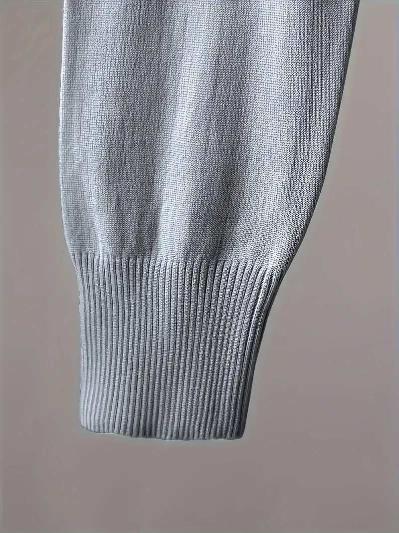 Women'S Knitwear Set, Casual V-Neck Long Sleeve Sweater and Solid Color Pants