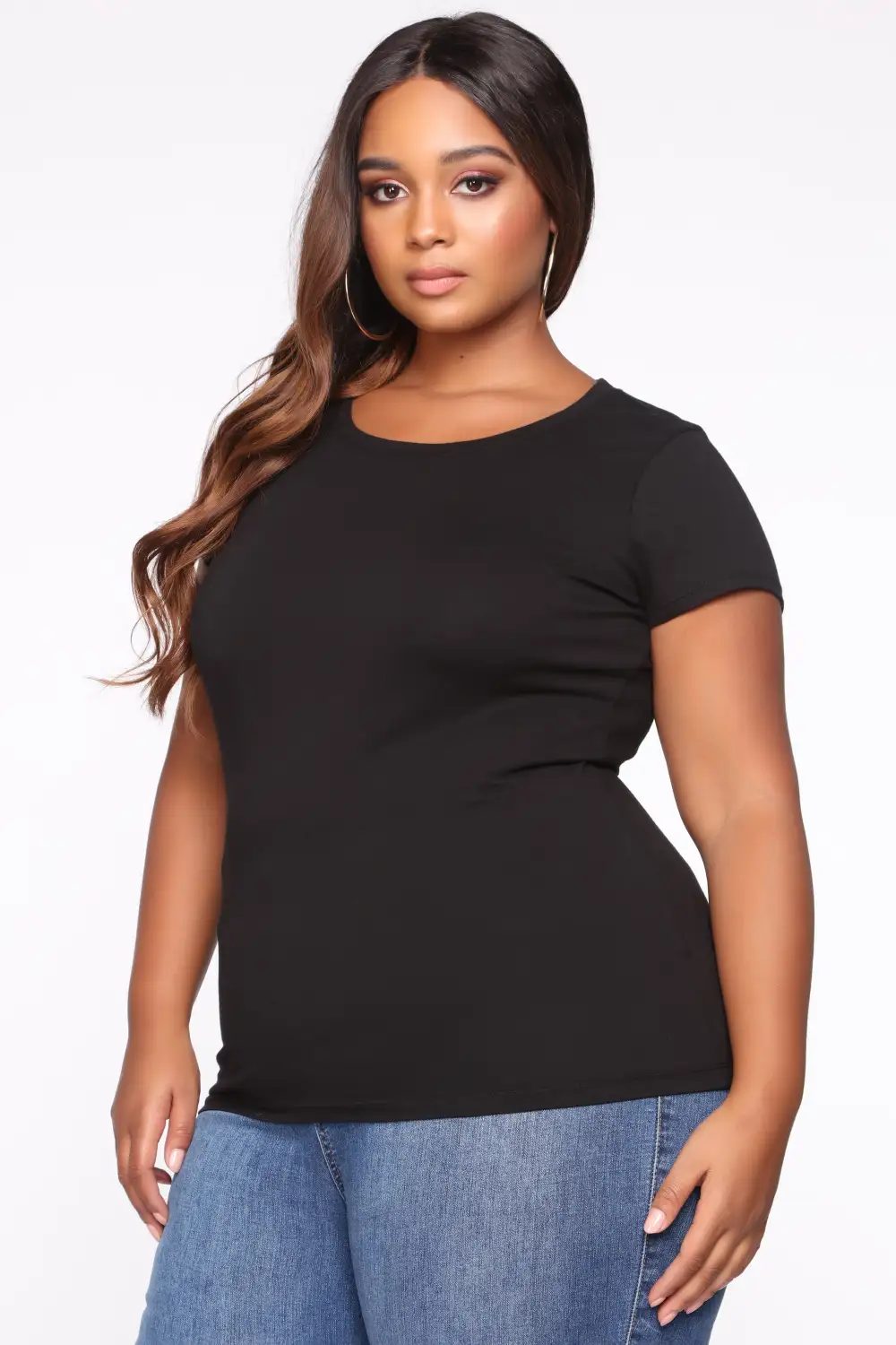 Sabrina Crew Neck Tee - Black