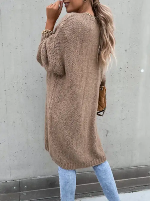 Solid Color Comfy Loose Sweater Cardigan