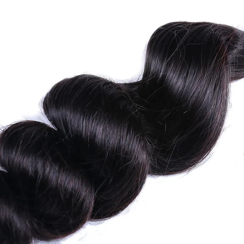 Sterly Hair 3 Bundles Loose Wave Virgin Hair with 4×4 Transparent Lace Closure