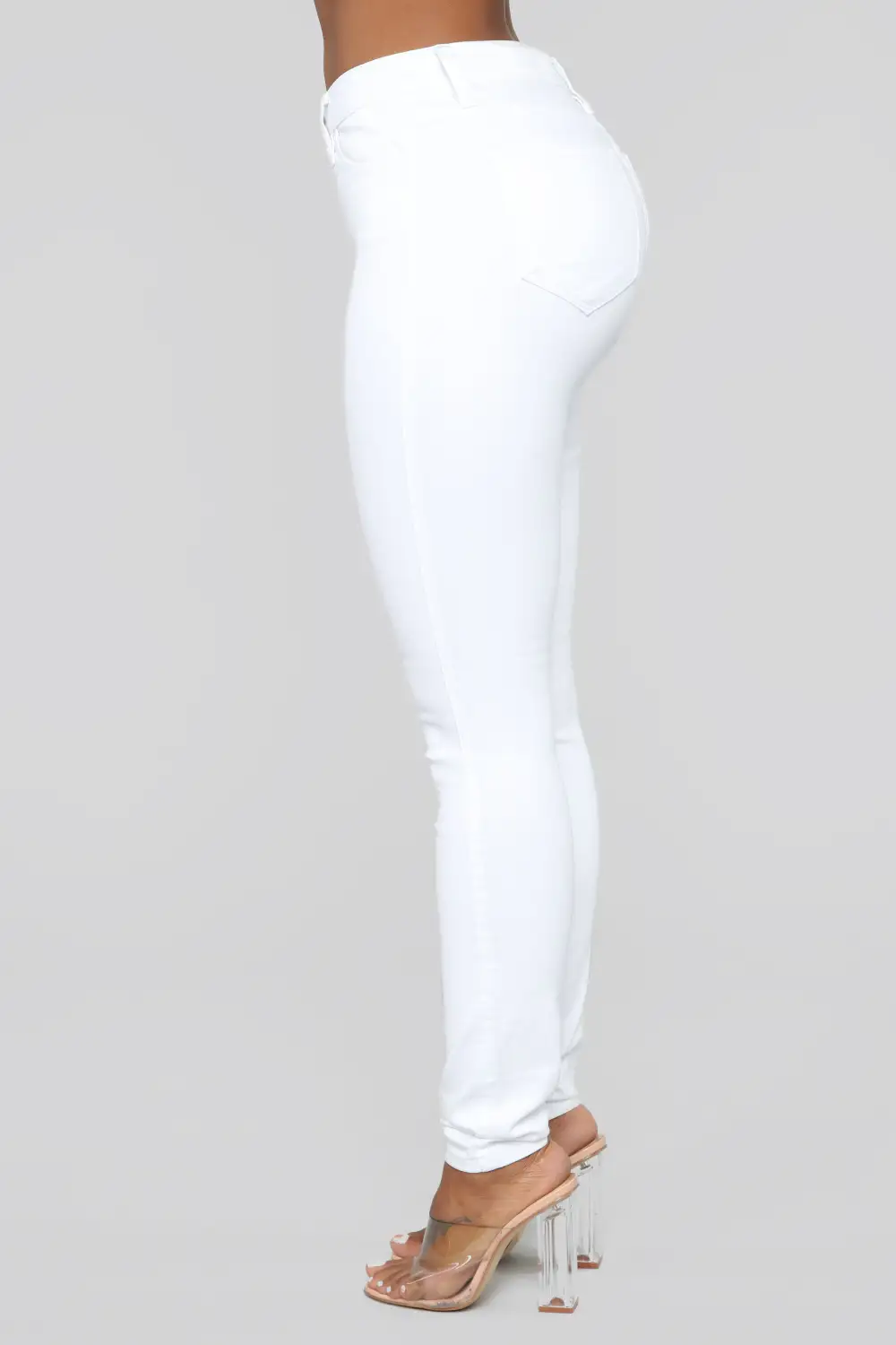 Classic Mid Rise Skinny Jeans - White
