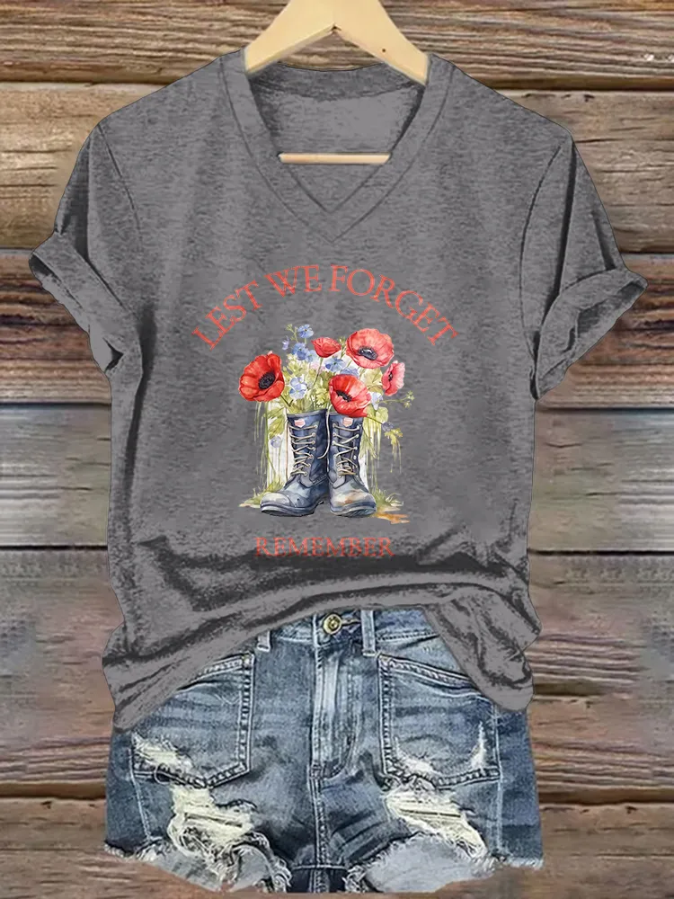 Women'S Lest We Forget Remember T-Shirt