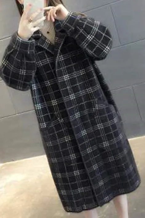 Oversized Faux Mink long lapel coat