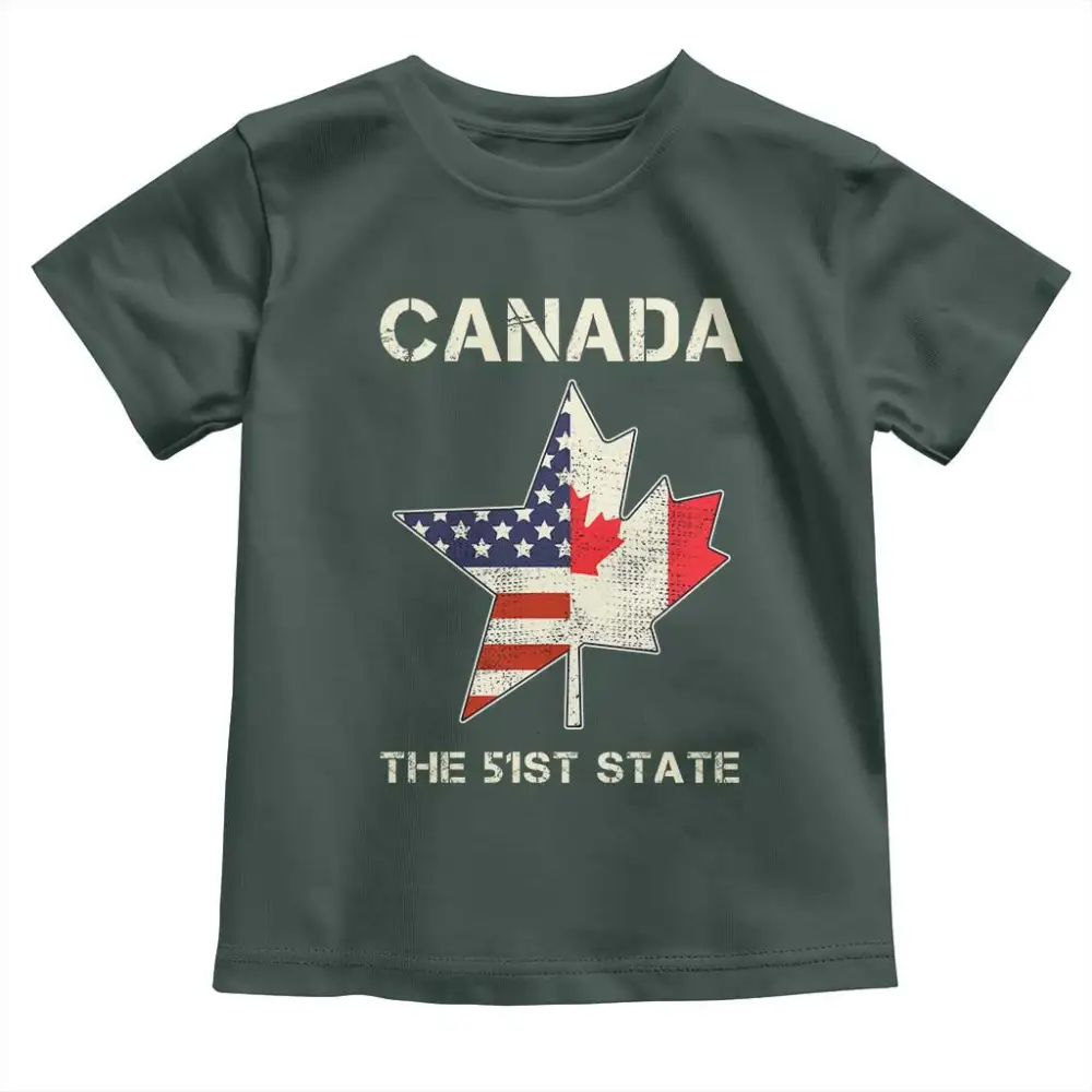 Canada The 51st State Toddler T Shirt Maple Canadian American Flag TS09