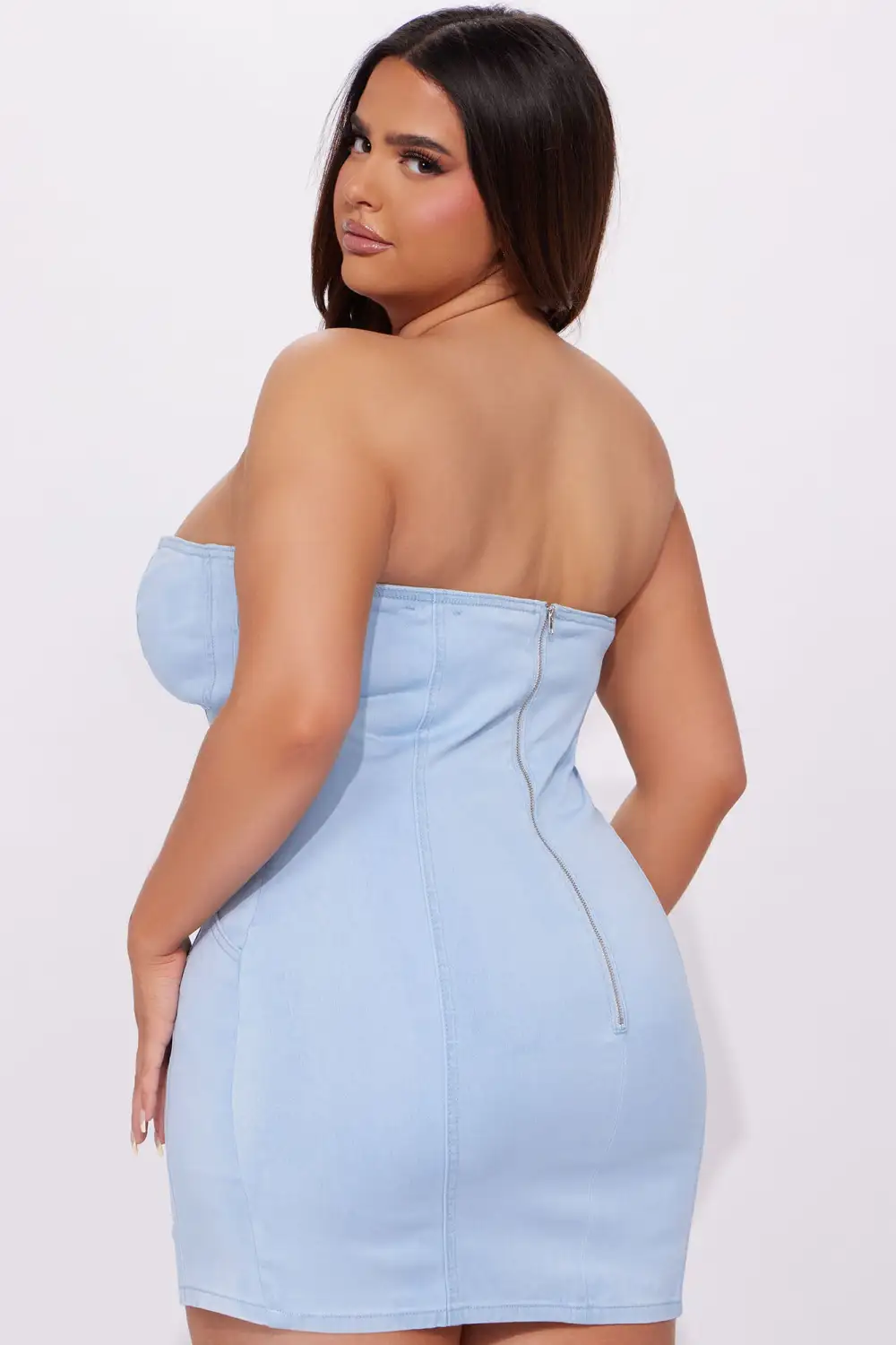 Know My Worth Sweetheart Mini Dress - Light Blue