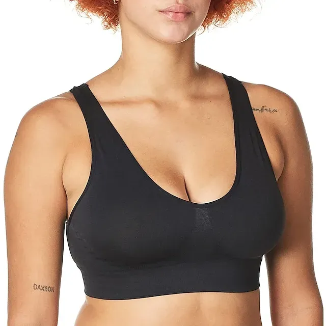 3 Packs Sports Bra for Women High Support with Removable Pad Wireless Yoga Fitness Gym Workout Bra Top Sport Activewear High Impact Breathable Comfortable Stretchy